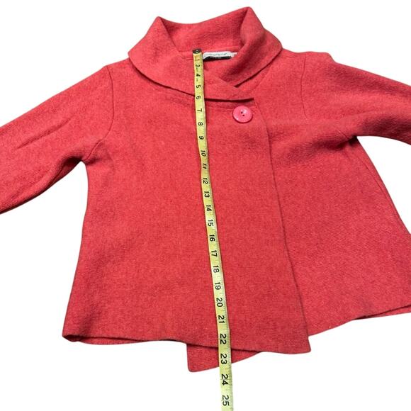 Chiaramente Italy Small Orange shawl cape cardigan Sweater wool blend Classic * - Picture 5 of 6